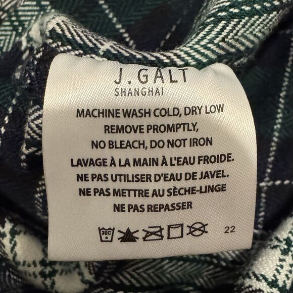 Brandy Melville John Galt High Rise Trousers Pants One Size Plaid Green Checker - Picture 5 of 8